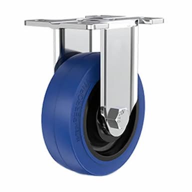 XWH/希万辉 中型蓝色橡胶轮 XWH-JL-129 3"定向轮(固定轮)蓝色轮子 安装高度100mm 轮径75mm 轮宽32mm 载重100kg 1个